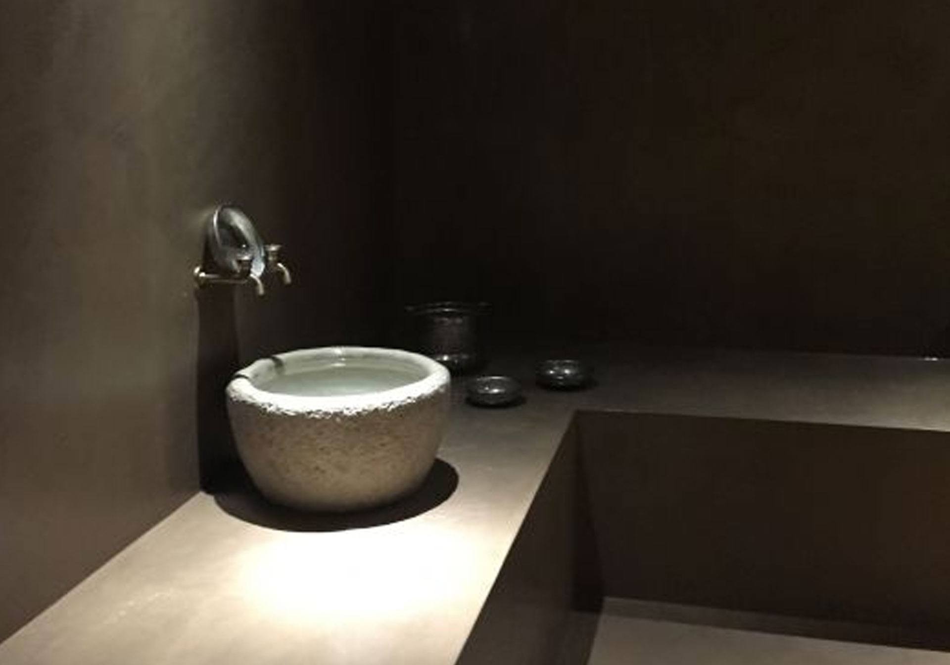 Interior del hammam de Alicante revestido con Tecnocemento